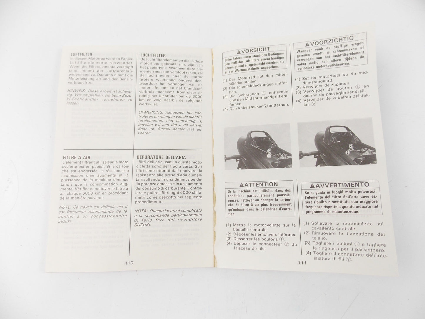 1989 SUZUKI OWNER USER MAINTENANCE MANUAL BOOK CATALOG VX800 99011-45C50-022 - MotoRaider