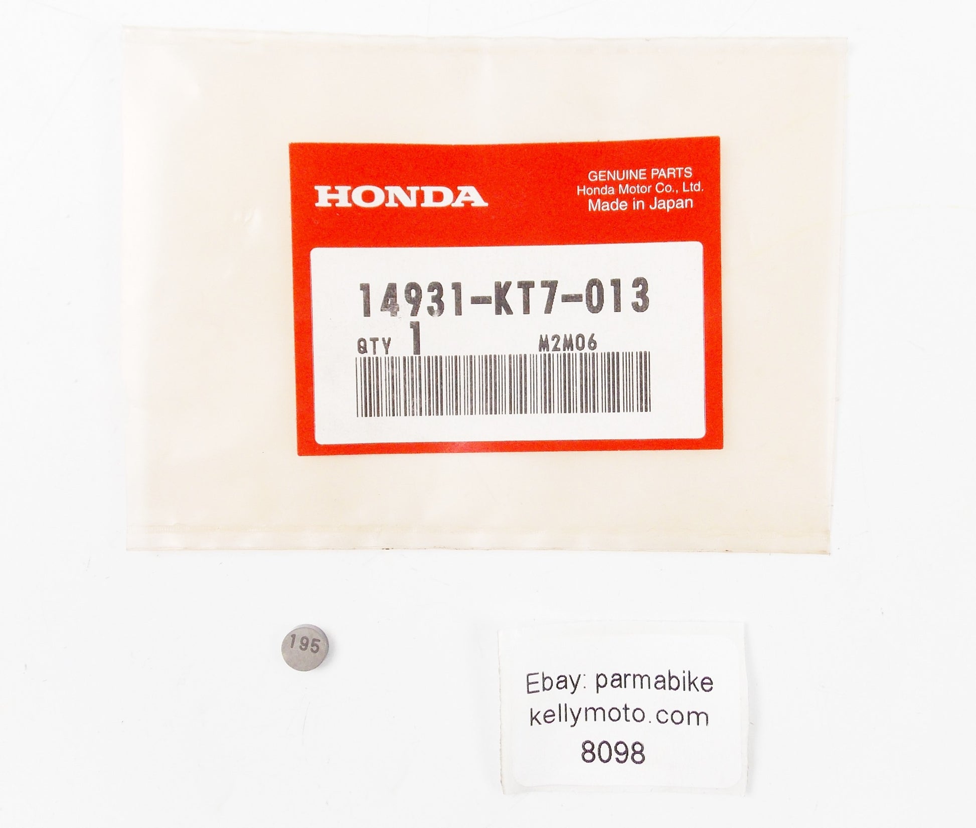 NOS OEM HONDA 2011-2018 CB1000 2013 CB1100 2019 CB300 SHIM TAPPET 14931-KT7-013 - MotoRaider