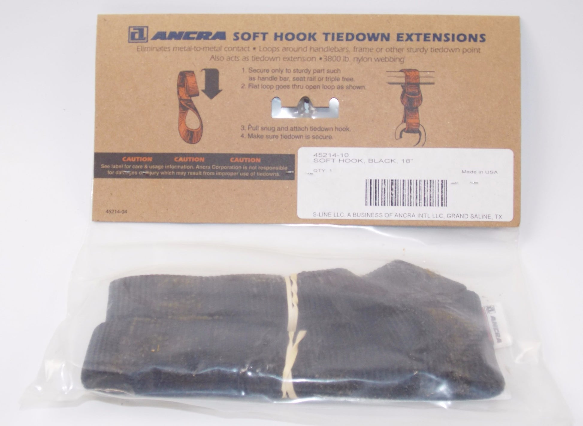 ANCRA SOFT HOOK EXTENSIONS BLACK MOTORCYCLES ATV TIE DOWN HANDLEBAR 18" 45214-10 - MotoRaider