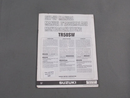 SUZUKI TR50SW SET-UP MANUAL BOOK ENGLISH FRENCH GERMAN 99505-01168-011 - MotoRaider