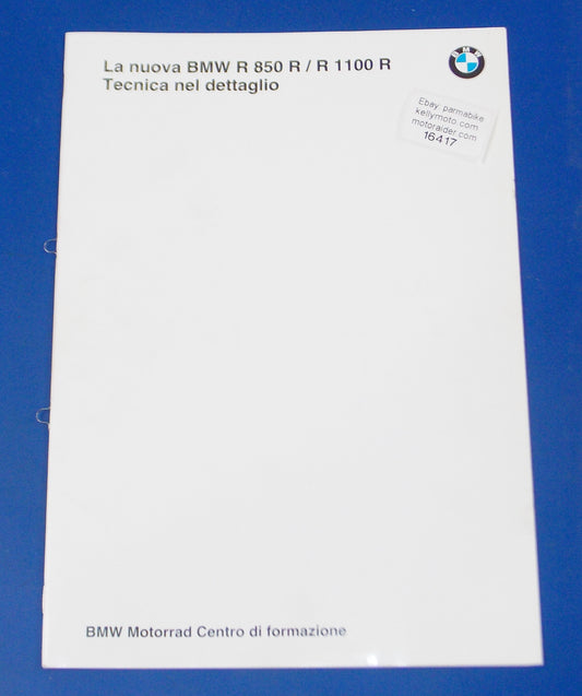 ORIGINAL BMW 1994 R850 1100R DEALER SALES FORCE TECHNICAL INFORMATION ITALIAN - MotoRaider