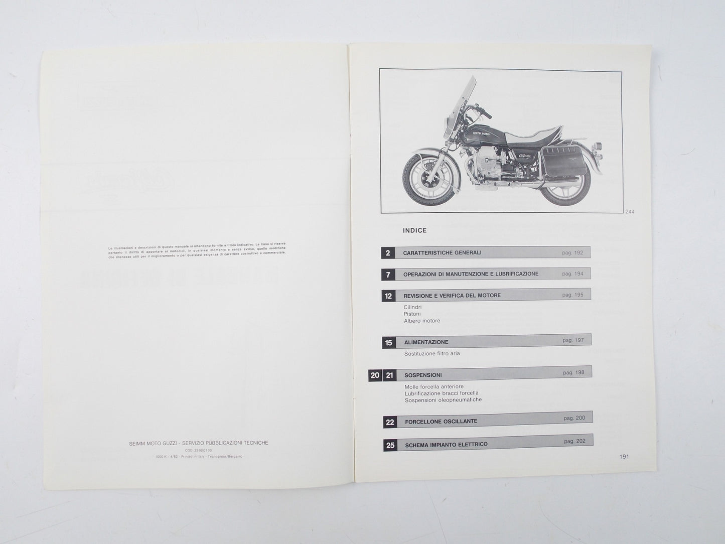 MOTO GUZZI CALIFORNIA II COD. 29920100 WORKSHOP MANUAL - MotoRaider