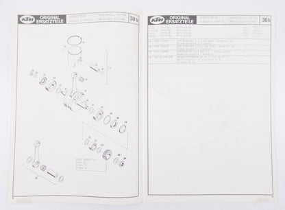 OEM KTM MOTOR TYP-56 1979 420cc SPARE PART MANUAL GERMAN ENGLISH ITALIAN FRENCH - MotoRaider