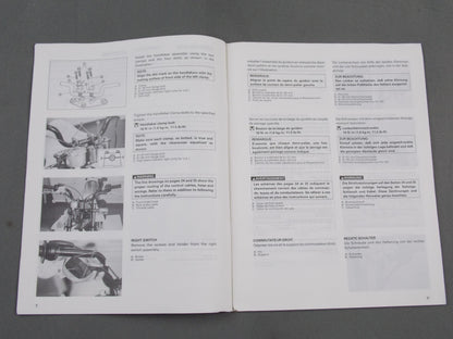 SUZUKI TR50SW SET-UP MANUAL BOOK ENGLISH FRENCH GERMAN 99505-01168-011 - MotoRaider