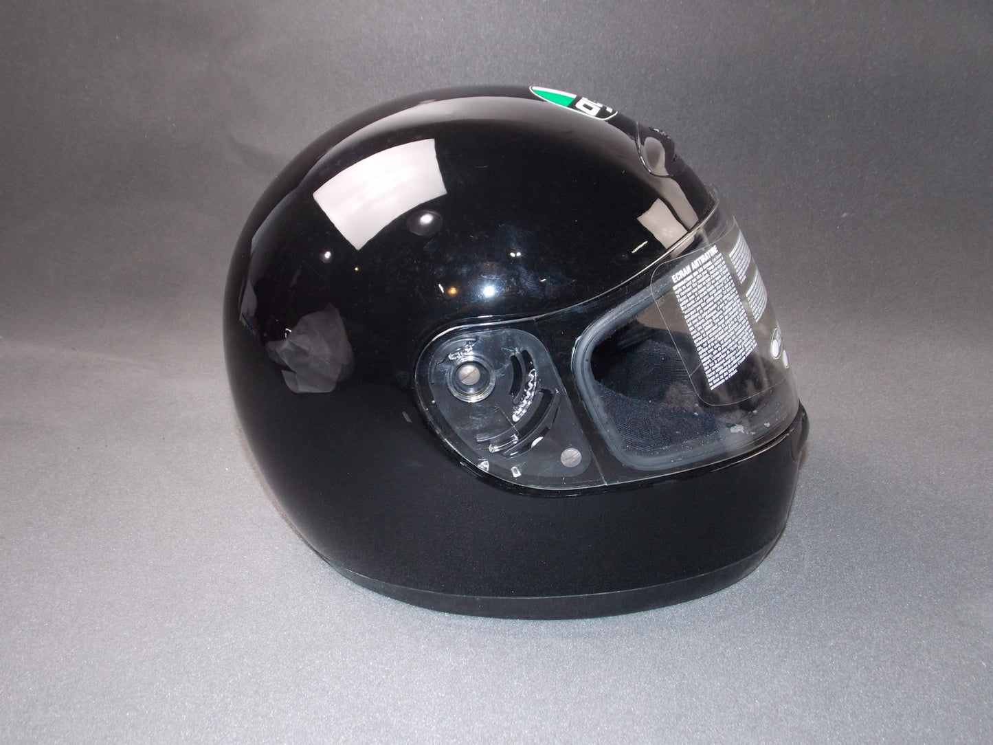 AGV CLEAR SHIELD VISOR BLACK MOTORCYCLE HELMET SIZE XL - MotoRaider