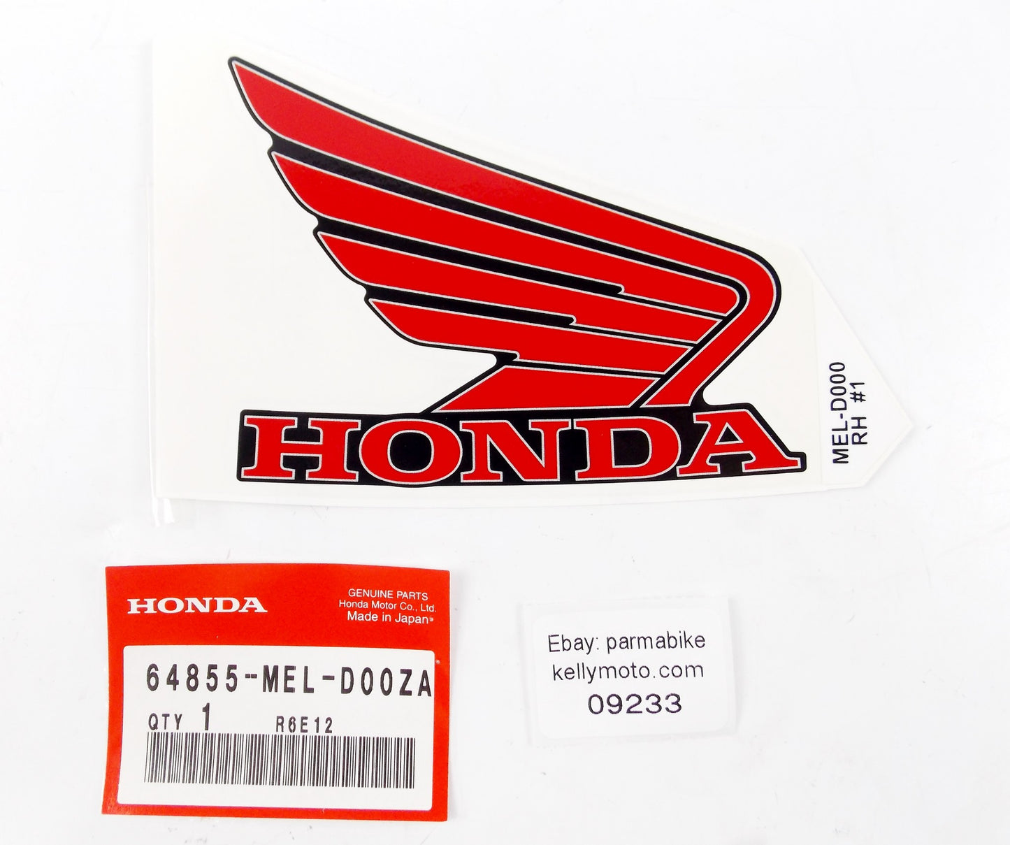 OEM 2005 HONDA CBR1000 R TOP TYPE 1 EMBLEM GRAPHIC DECAL WING 64855-MEL-D00ZA - MotoRaider