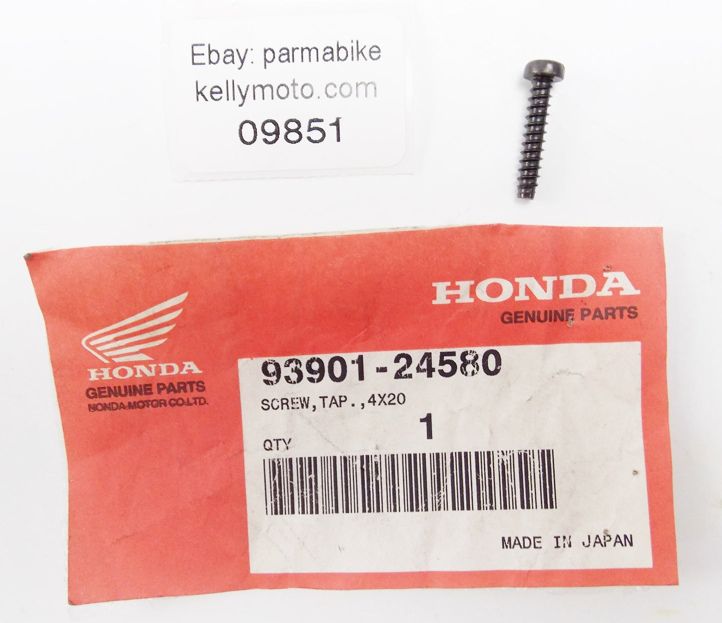 NOS OEM 1984 1998 HONDA PZ50 SFX50 TAP SCREW (4X20)   93901-24580 - MotoRaider