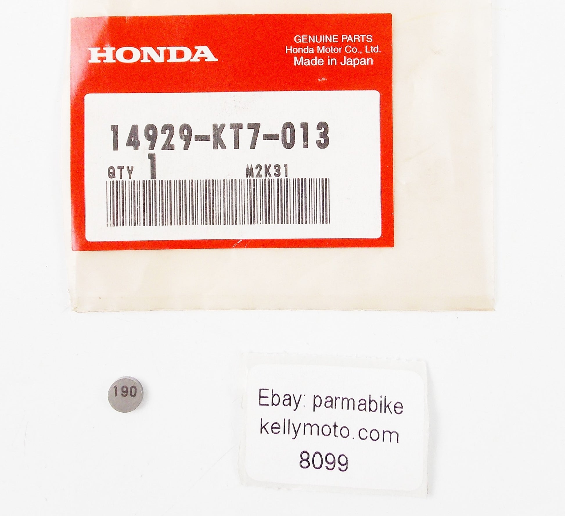 NOS OEM HONDA 1997-2003 CBR110 1991-1998 CBR600 SHIM TAPPET 14929-KT7-013 - MotoRaider