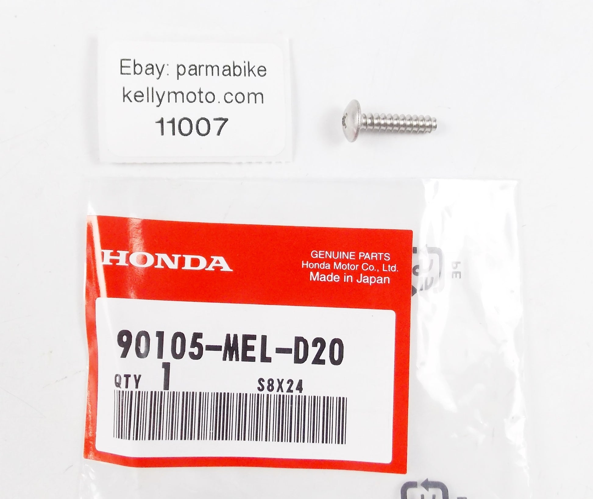 OEM HONDA 2006-2007 CBR1000 2010-2019 VT1300 SCREW TAPPING 4x18 90105-MEL-D20 - MotoRaider