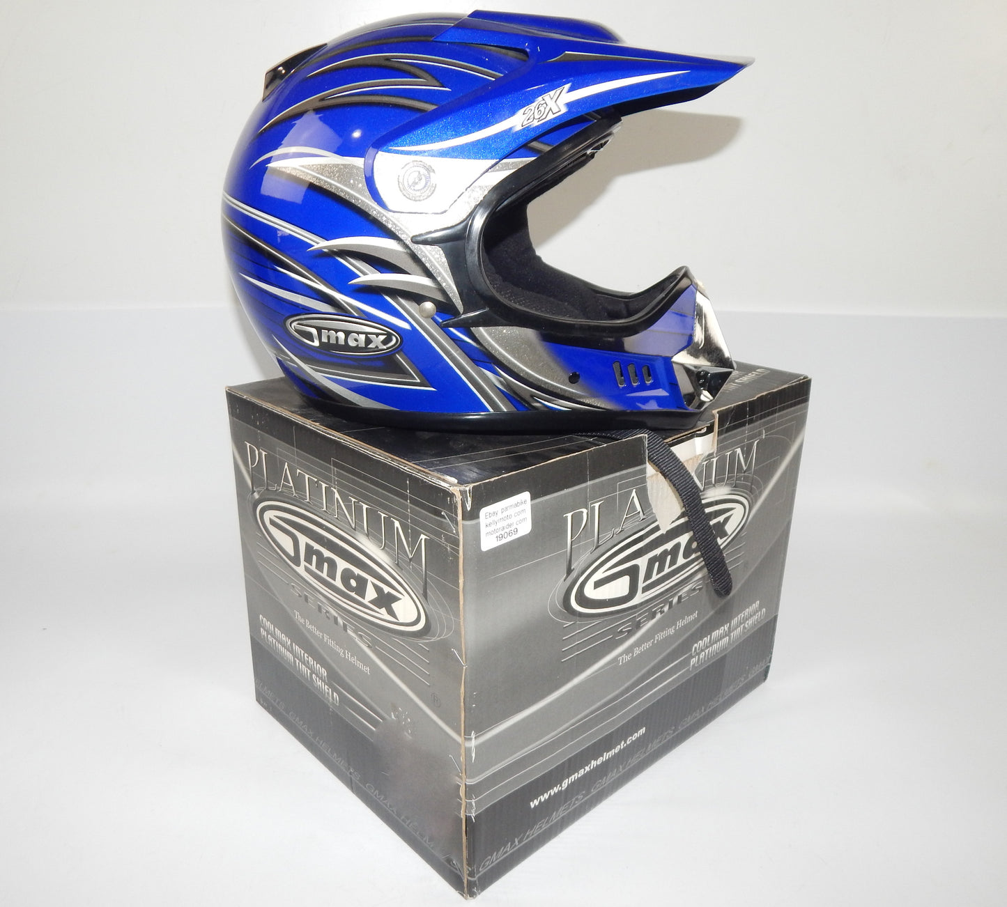 GMAX PLATINUM SERIES MOTORCYCLES FULL FACE HELMET SIZE S BLUE OFF ROAD ATV CROSS - MotoRaider