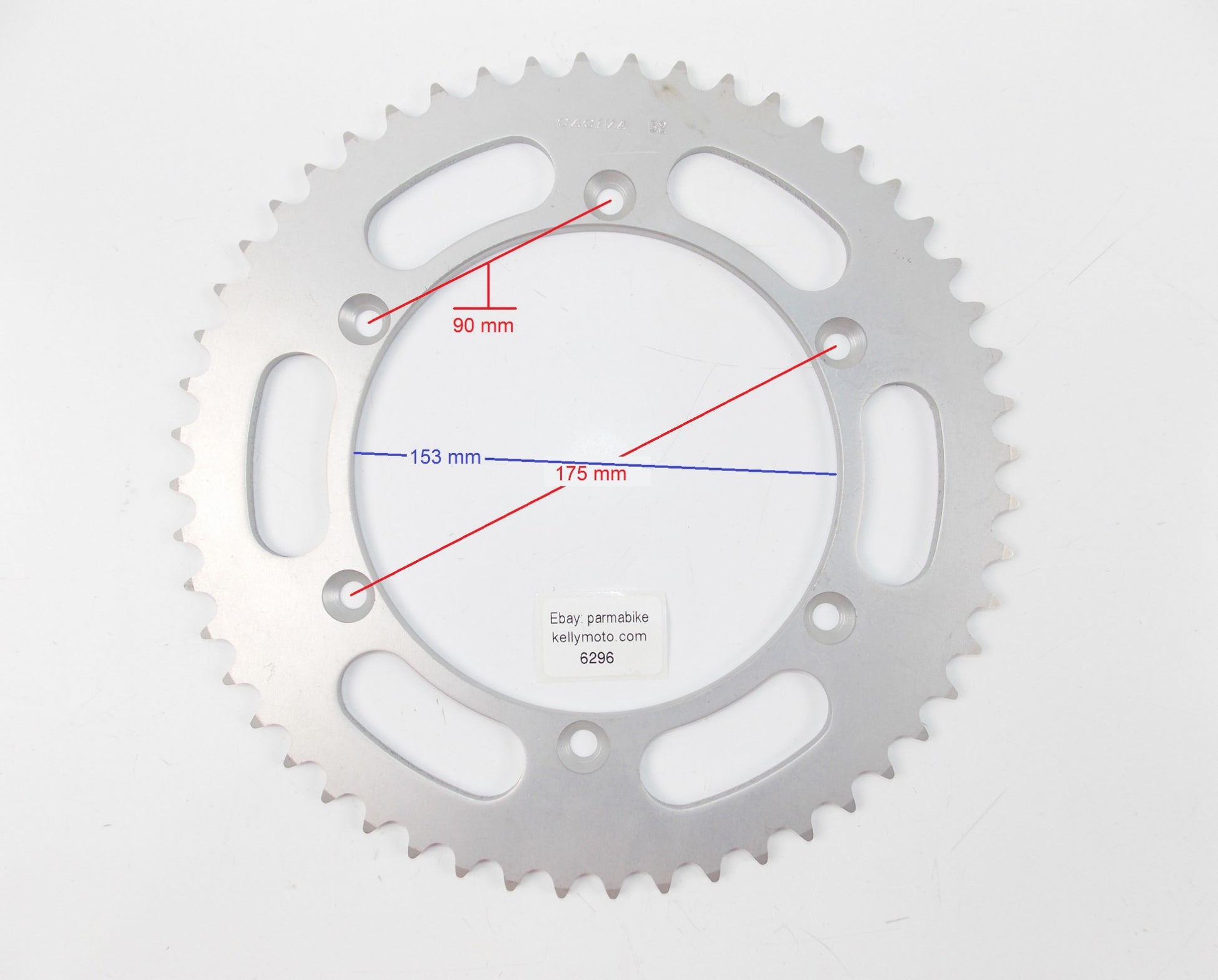 NOS OEM CAGIVA DUCATI MORINI HUSQVARNA ALUMINUM REAR SPROCKET 52 TEETH - MotoRaider