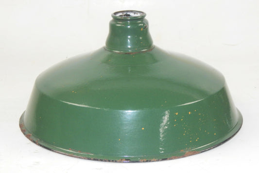 VINTAGE METAL SHOP LIGHT SHADES GREEN PORCELAIN ENAMEL D=14" GARAGE INDUSTRIAL D - MotoRaider