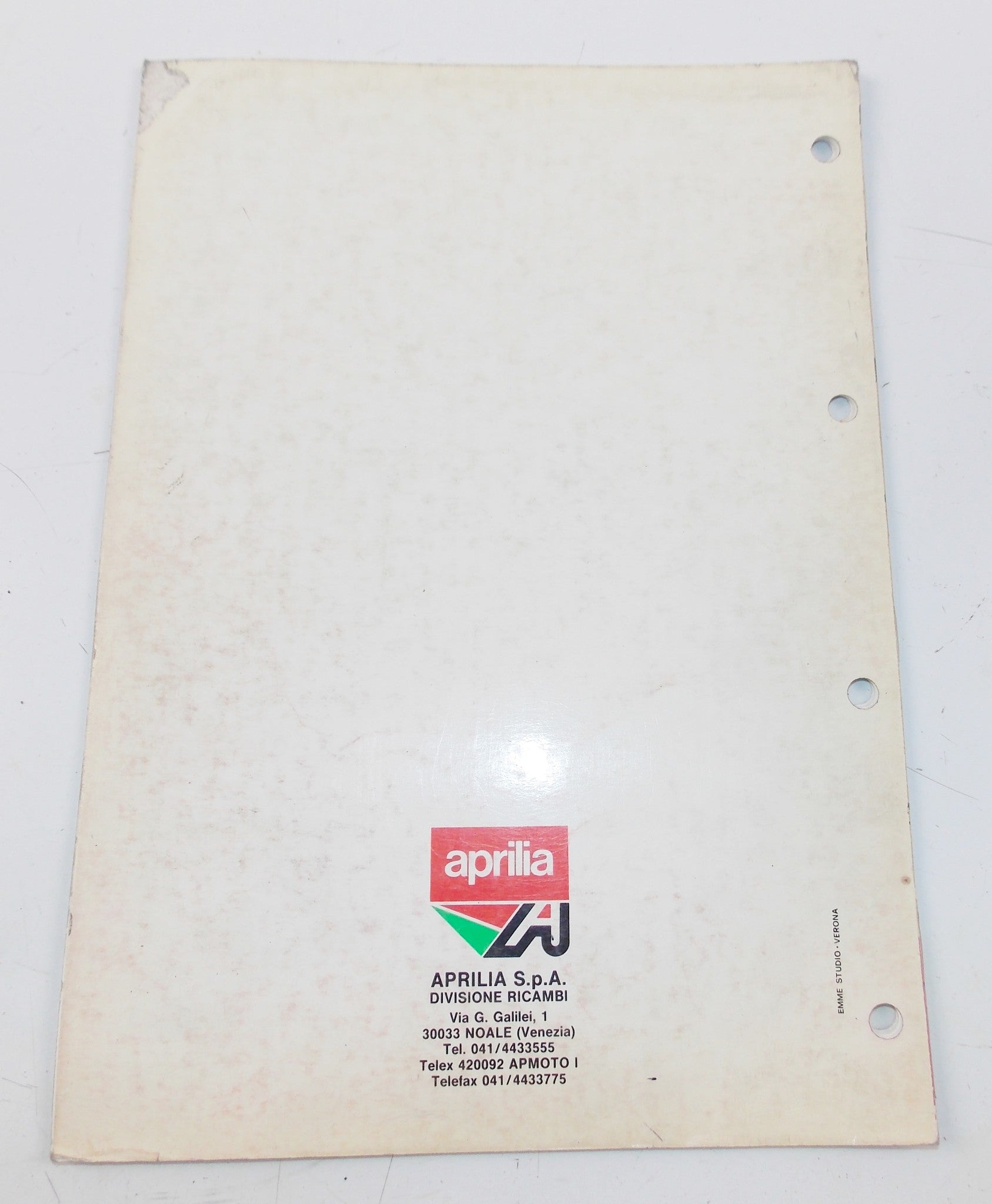 1987 APRILIA RED ROSE 50 SPARE PARTS CATALOG MANUAL BOOK 600 - MotoRaider