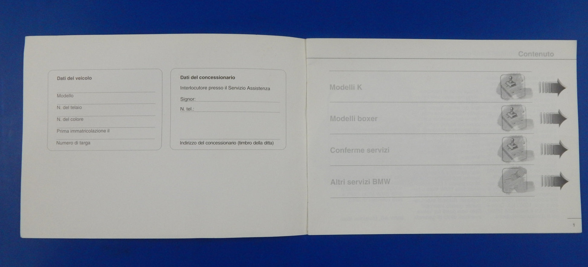 OEM BMW 2V/K75/K1100 BOXER OWNER SERVICE BOOKLET LOGBOOK 01749799064 - MotoRaider