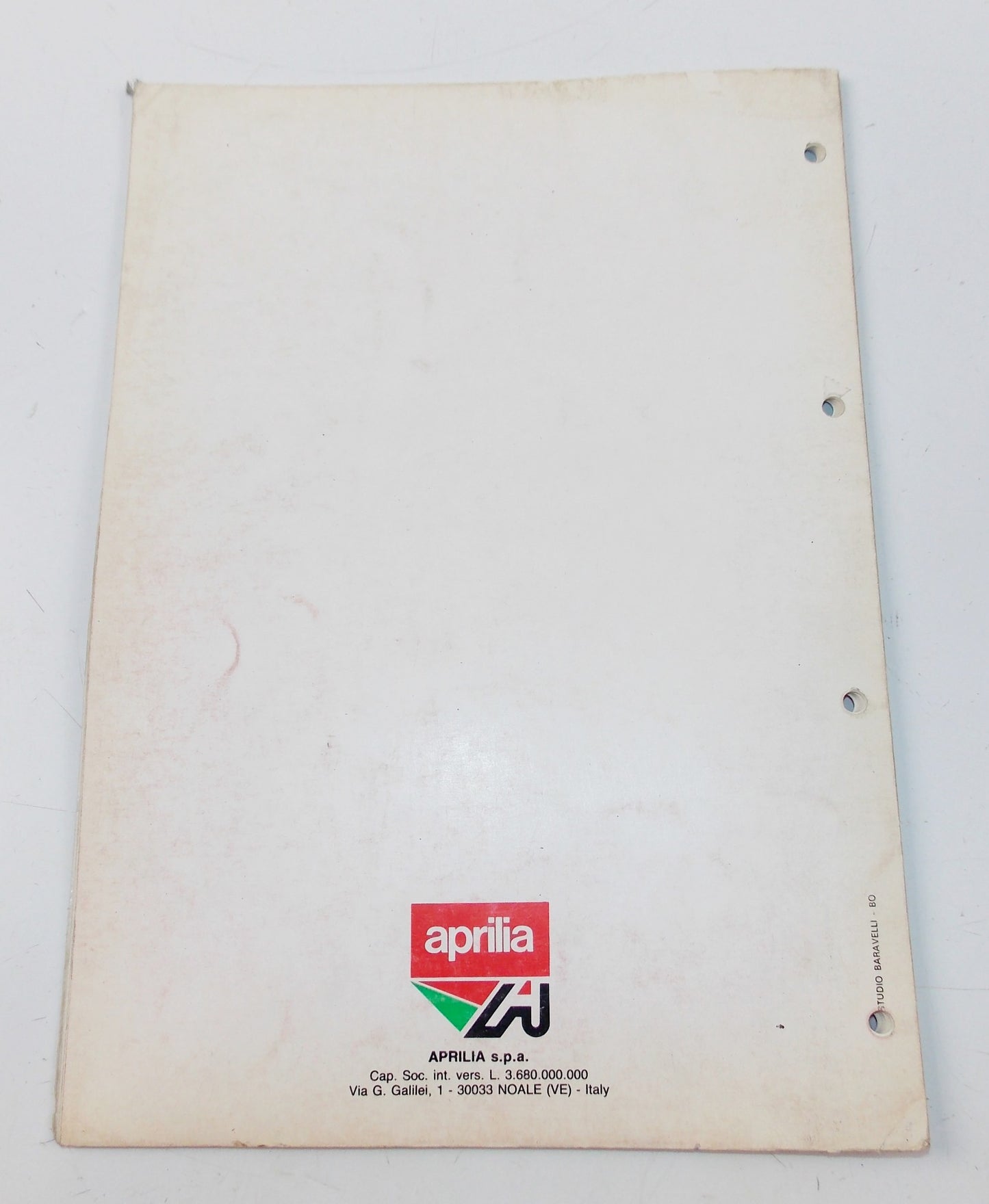 APRILIA RED ROSE 125 FRAME MOTOR CHASSIS SPARE PARTS CATALOG MANUAL BOOK 601 - MotoRaider