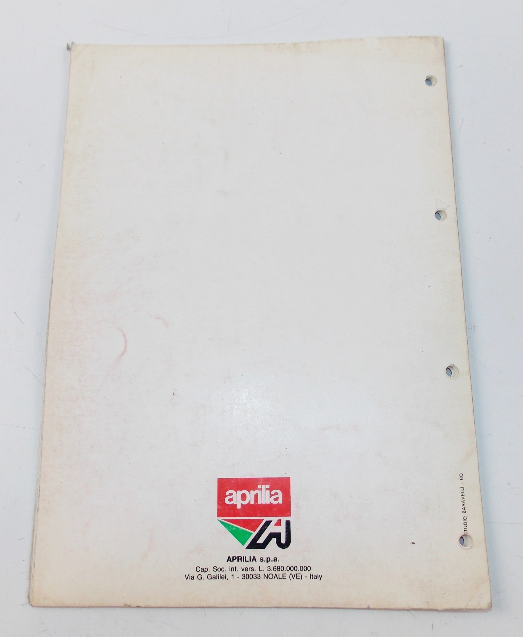 APRILIA RED ROSE 125 FRAME MOTOR CHASSIS SPARE PARTS CATALOG MANUAL BOOK 601 - MotoRaider