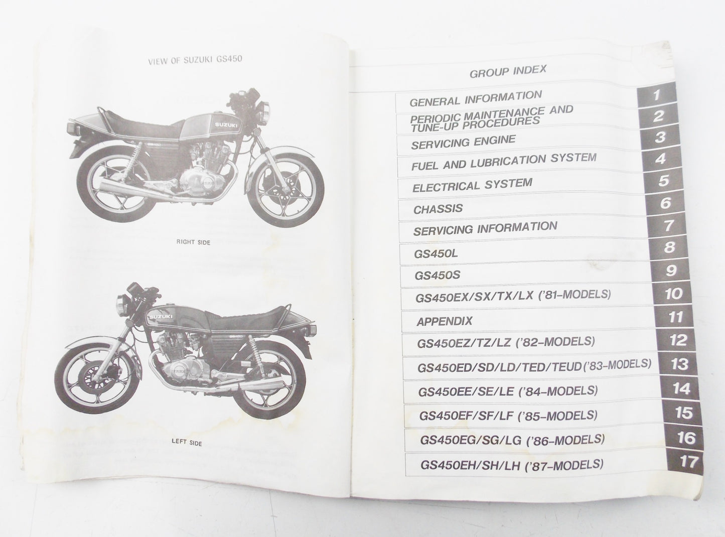 OEM SUZUKI GS 400 USER SERVICE MANUAL BOOK ENGLISH 99500-34024-01E - MotoRaider