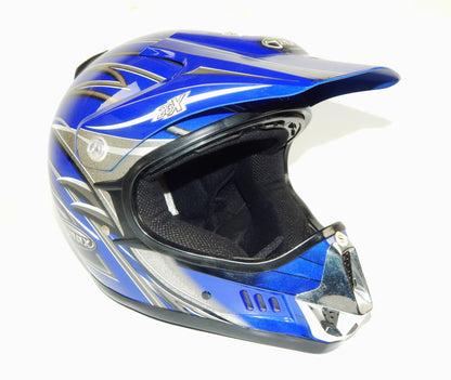 GMAX PLATINUM SERIES MOTORCYCLES FULL FACE HELMET SIZE S BLUE OFF ROAD ATV CROSS - MotoRaider