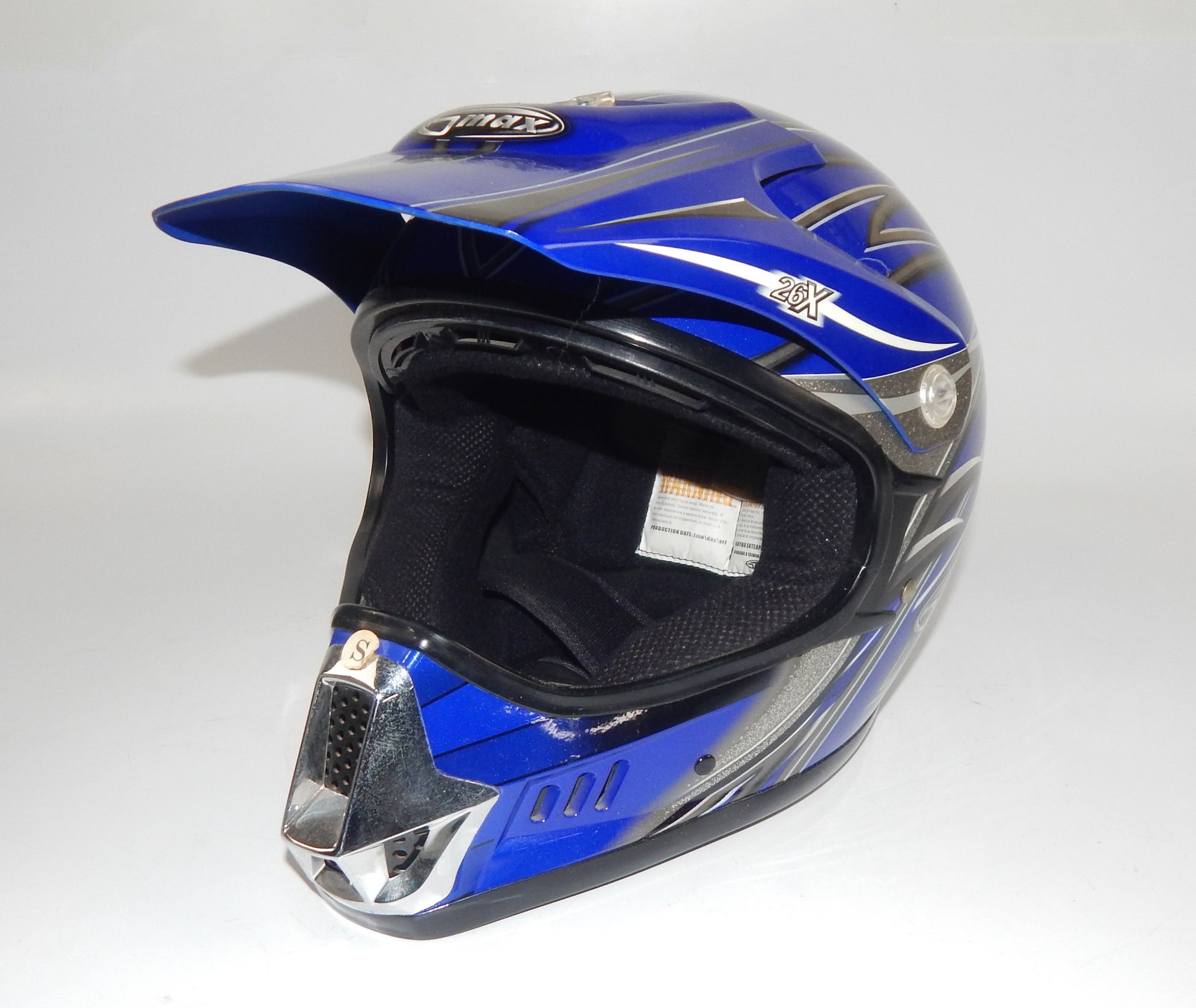 GMAX PLATINUM SERIES MOTORCYCLES FULL FACE HELMET SIZE S BLUE OFF ROAD ATV CROSS - MotoRaider