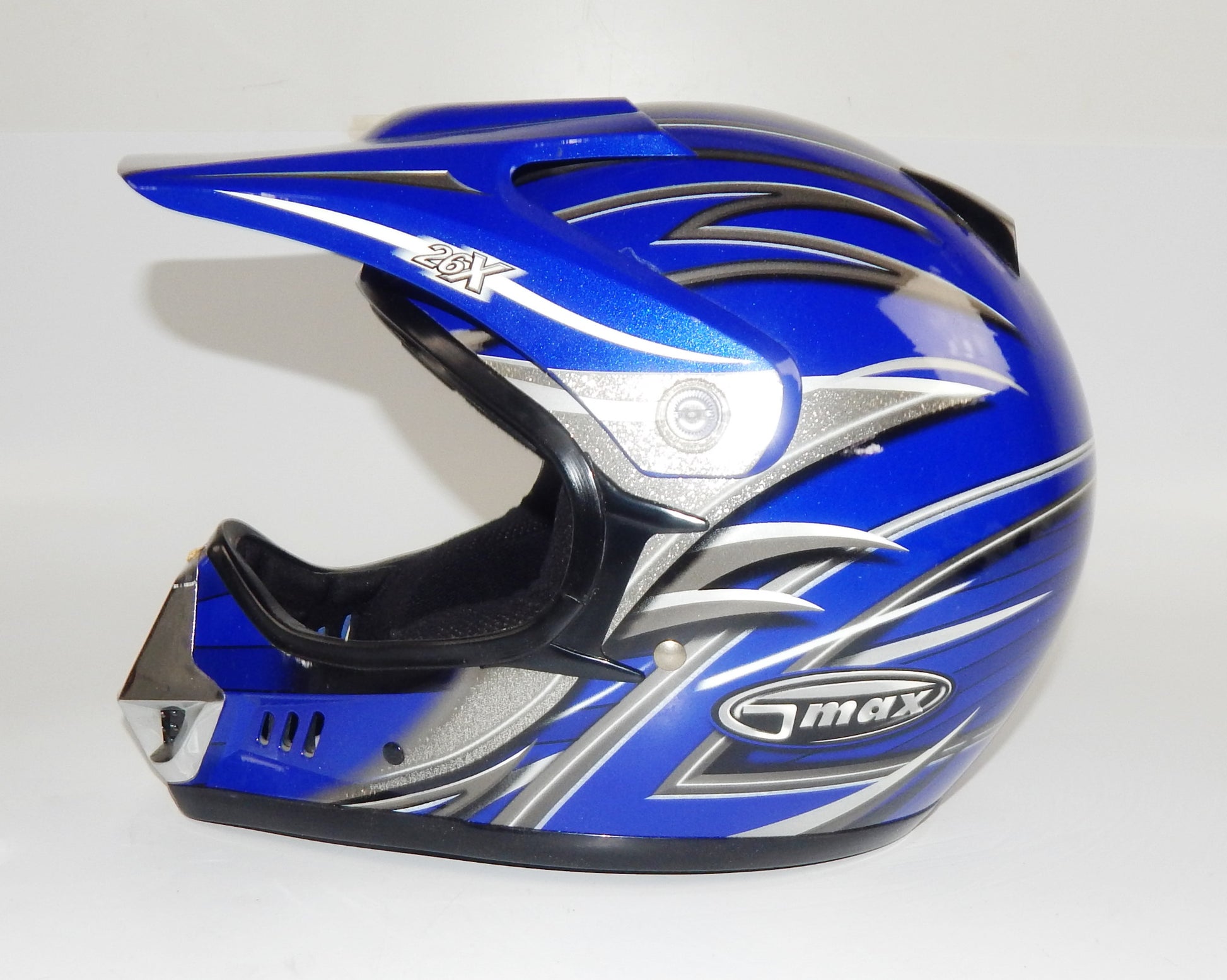 GMAX PLATINUM SERIES MOTORCYCLES FULL FACE HELMET SIZE S BLUE OFF ROAD ATV CROSS - MotoRaider