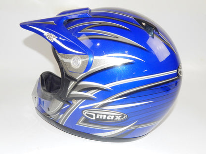 GMAX PLATINUM SERIES MOTORCYCLES FULL FACE HELMET SIZE S BLUE OFF ROAD ATV CROSS - MotoRaider