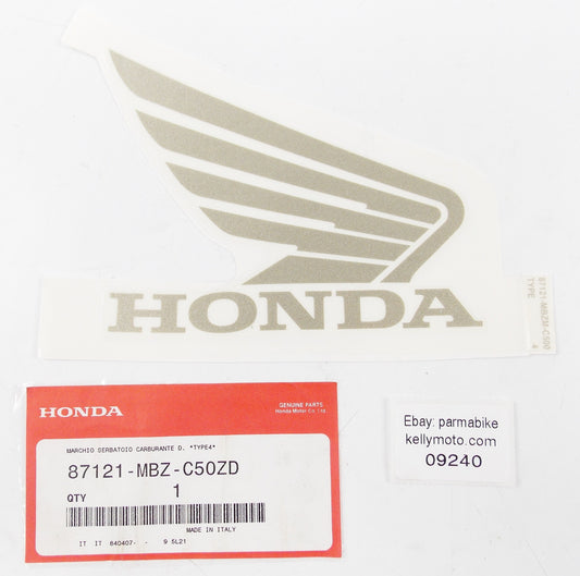 NOS OEM 2006 HONDA CB600 R FUEL TANK TYPE 4 EMBLEM DECAL GRAPHIC 87121-MBZ-C50ZD - MotoRaider