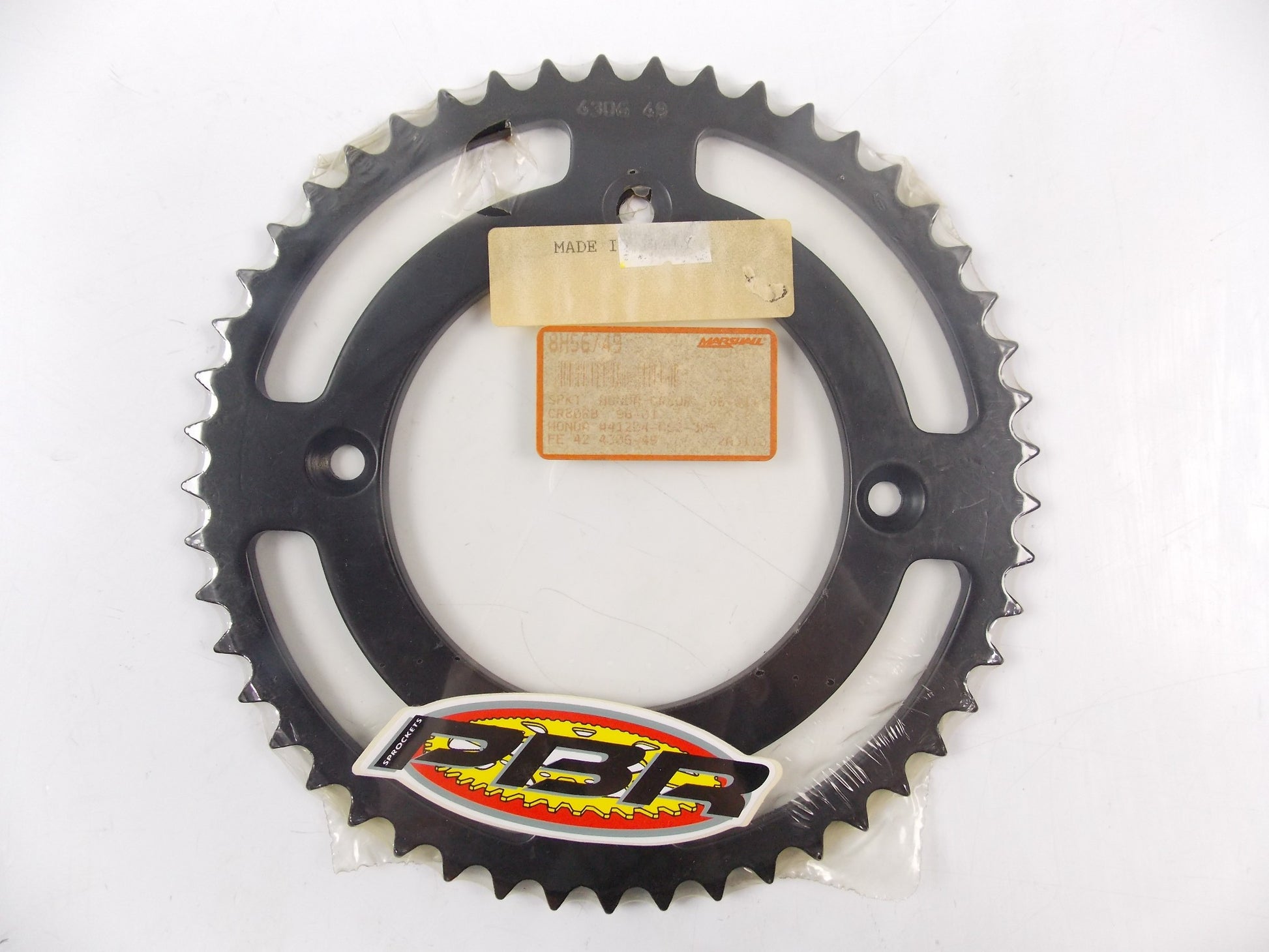 PBR STEEL REAR SPROCKET 49T HONDA 1986 CR60R | 96-01 CR80RB 8H56/49 | 6306-49 - MotoRaider