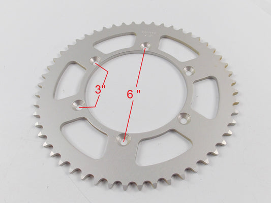 NOS OEM CAGIVA ALUMINUM REAR SPROCKET 52 TEETH DIS HOLE 6" AND 3" HUSQVARNA KTM - MotoRaider