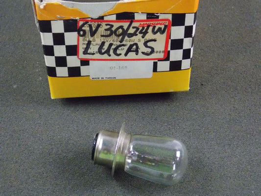 BULB LIGHT 6V 30/24W DOUBLE CONTACT MOTORCYCLES YAMAHA HONDA SUZUKI - MotoRaider