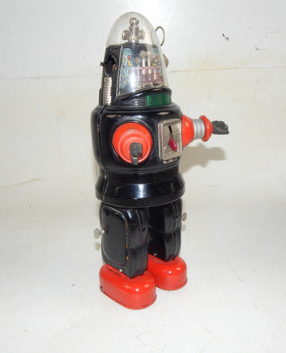 1950's ROBIE ROBOT NOMURA JAPAN FORBIDDEN PALNET VINTAGE BATTERY TIN TOY H=330mm - MotoRaider