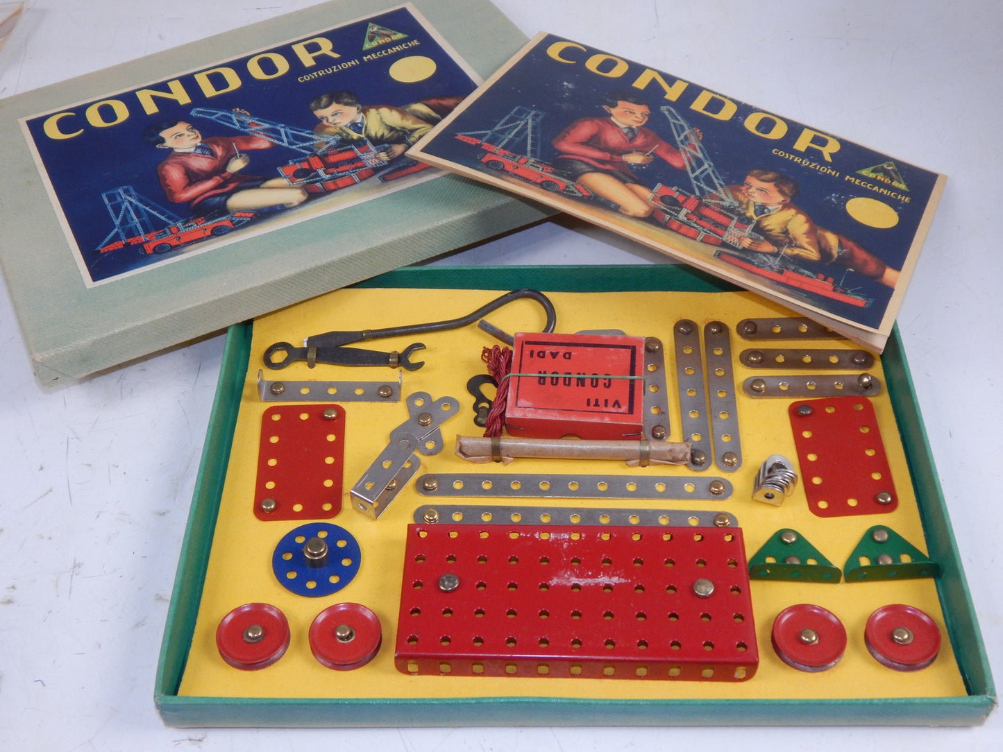 1950's CONDOR COSTRUZIONI MECCCANICHE MECCANO TOY BOX ITALY  VINTAGE SCATOLA 2 - MotoRaider