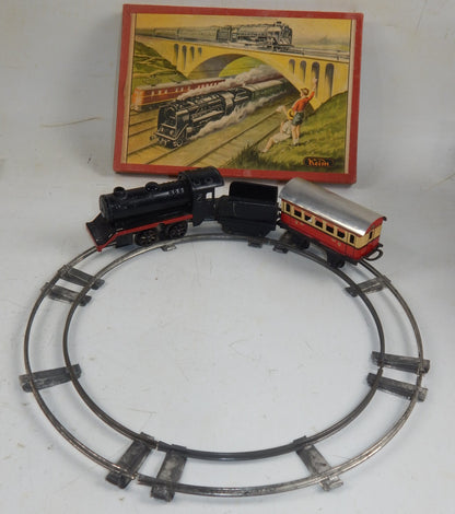 1960's KEIM TIN TOY TRAIN RAIL ROAD TRACK BOX 240X330mm LOCOMOTIVE L=160mm - MotoRaider