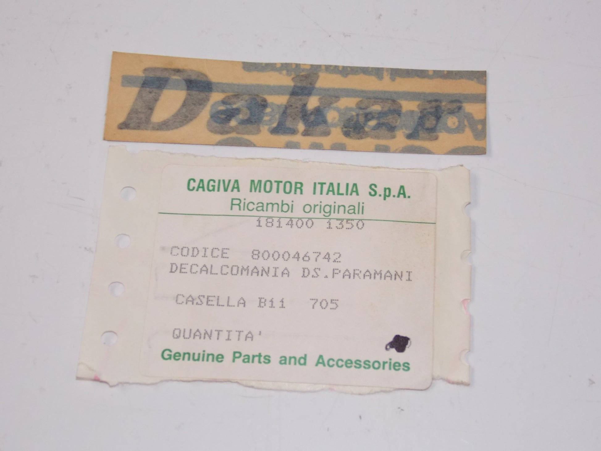 NOS ORIGINAL CAGIVA ELEFANT 50 DECAL EMBLEM MARK STICKER 800046742 VINTAGE ITALY - MotoRaider