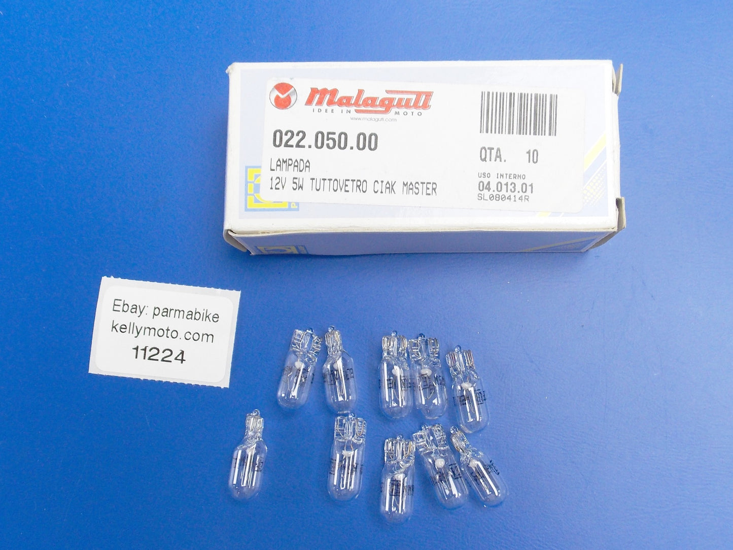 10X OEM MALAGUTI MADISON S 200 RS 250 LICENSE PLATE LIGHT BULB 12V 5W 022.050.00 - MotoRaider