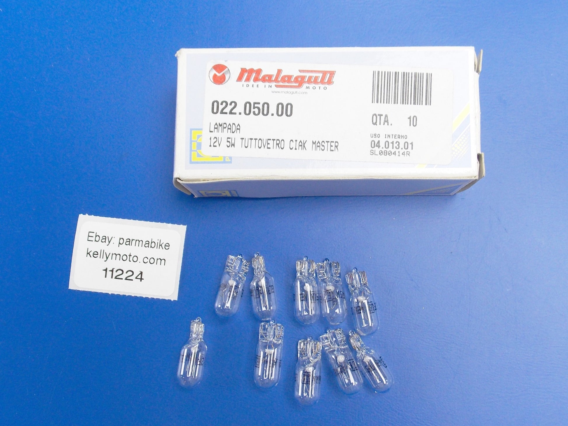 10X OEM MALAGUTI MADISON S 200 RS 250 LICENSE PLATE LIGHT BULB 12V 5W 022.050.00 - MotoRaider