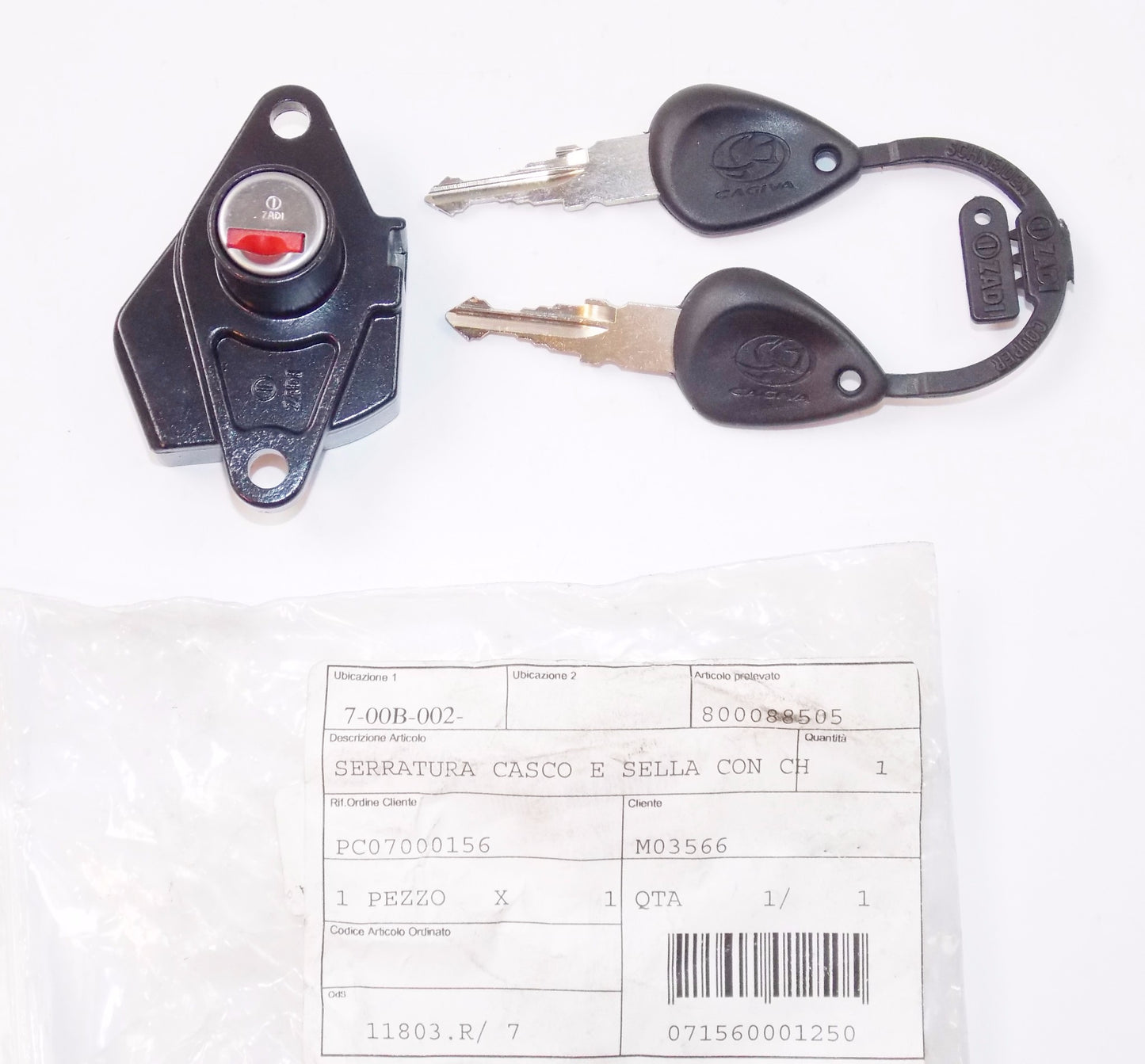 NOS OEM CAGIVA 99-00 GRAND CANYON HELMET SADDLE SEAT LOCK ZADI 800088505 - MotoRaider