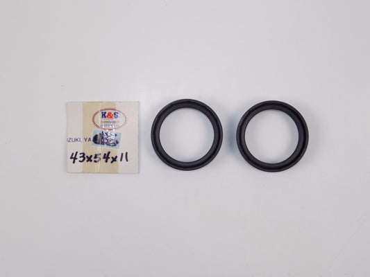 K&S FRONT FORK SEAL SET 43x54x11 43mm 54mm 11mm HONDA SUZUKI YAMAHA - MotoRaider