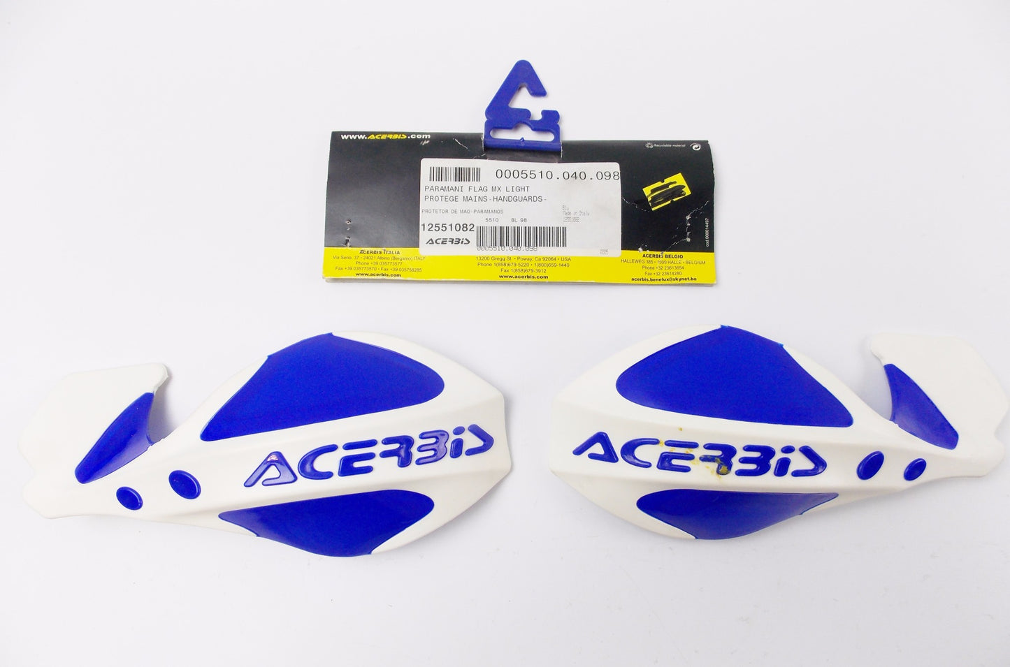 ACERBIS FLAG MX LIGHT HANDLEBAR HANDGUARD WHITE/BLUE 005510.040.098 | 12551082 - MotoRaider