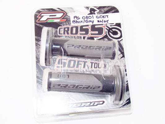 PROGRIP 801 APRILIA HONDA KAWASAKI KTM MX OFFROAD ENDURO CROSS GRIPS BLACK/GRAY - MotoRaider