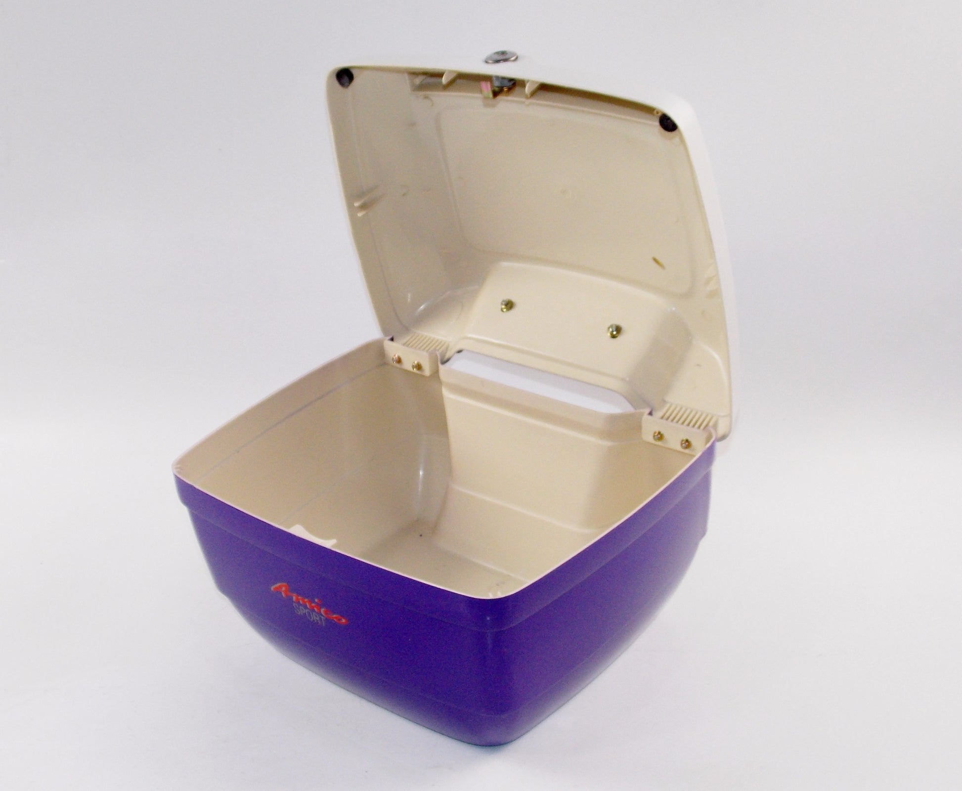 WHITE PURPLE SCOOTER MOPED APRILIA AMICO TOP CASE HOLDER LUGGAGE 13.5x13.5x10 - MotoRaider