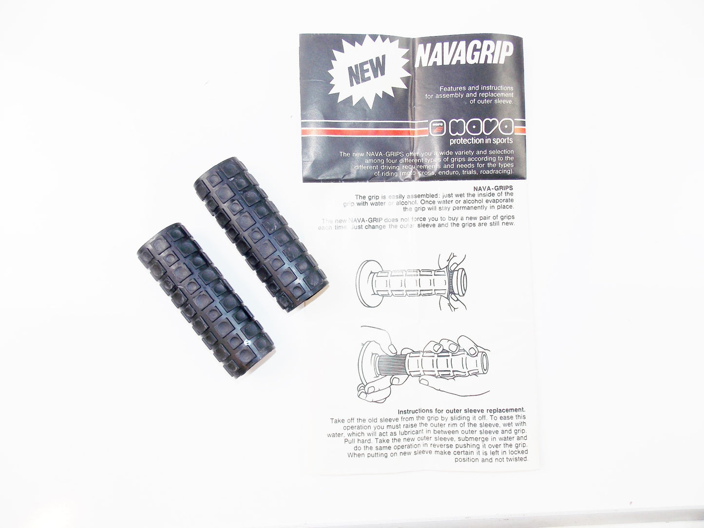 NOS NAVA HANDLEBAR GRIPS RUBBER HANDGRIP COVER KTM HONDA YAMAHA SUZUKI KAWASAKI - MotoRaider