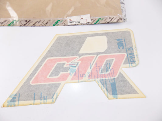 NOS OEM CAGIVA 1988 FRECCIA 125-C10R RH GAS TANK SHROUD STICKER "C10R" 800059264 - MotoRaider