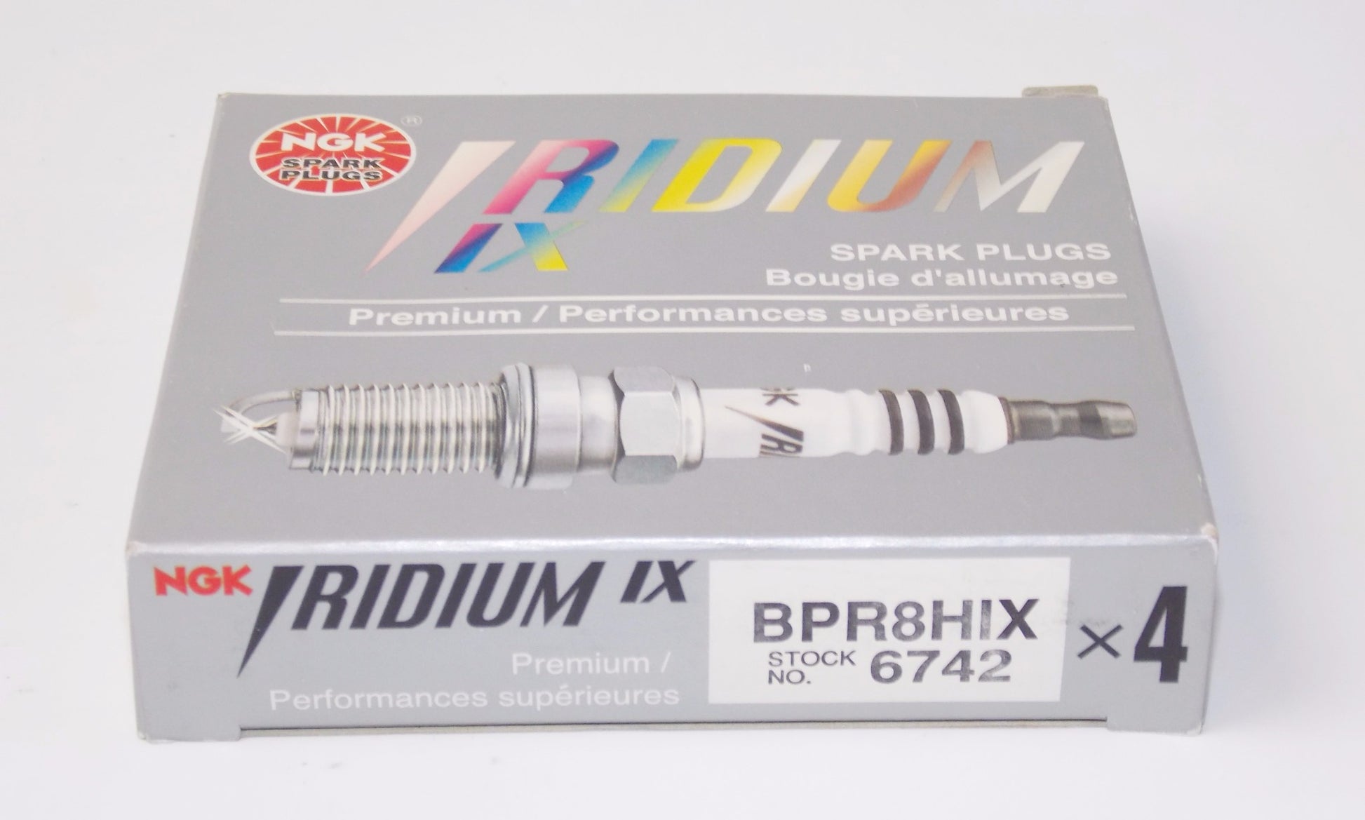 NOS NGK IRIDIUM IX 6742 BOX OF 4 SPARK PLUG HONDA YAMAHA SUZUKI KAWASAKI BPR8HIX - MotoRaider