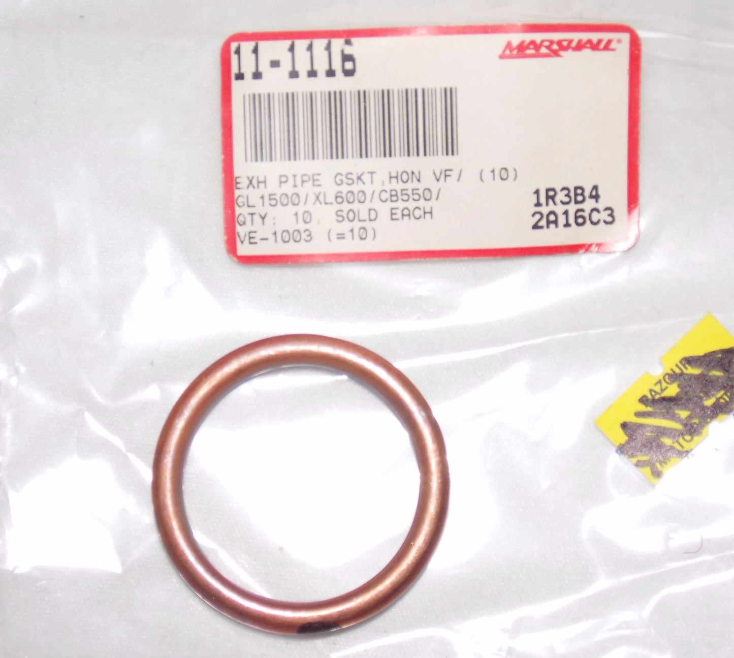 EXHAUST PIPE GASKET HONDA GL1500 XL600 CB550 VE-1003 | 11-1116 | OE# 18291-216-0 - MotoRaider