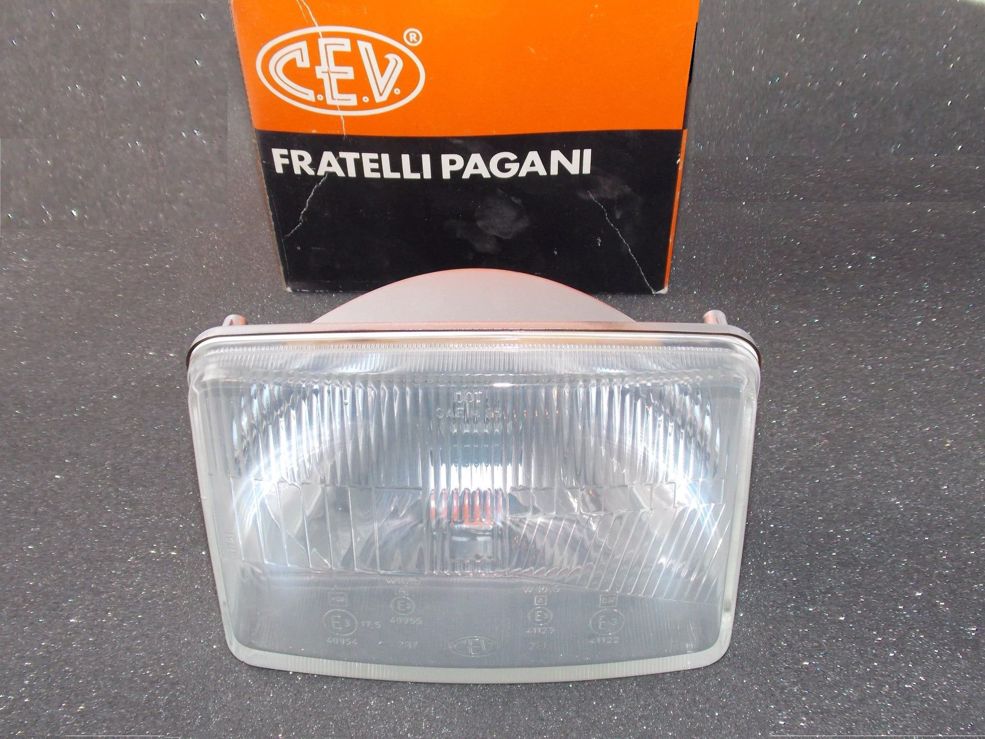 NOS CEV 287/288 HEADLIGHT 7.5" x 5" CAGIVA 1987 ELEFANT 650 OE 800046344 - MotoRaider