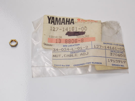 NOS OEM YAMAHA 63-93 YT TZ IT MX DT CARBURETOR NUT CABLE ADJUSTING 127-14161-00 - MotoRaider