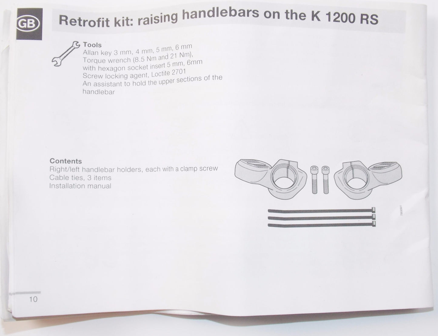 NOS OEM BMW 96-01 K 1200 RS SET OF BRACKETS HANDLEBAR COMFORT 71602337330 - MotoRaider