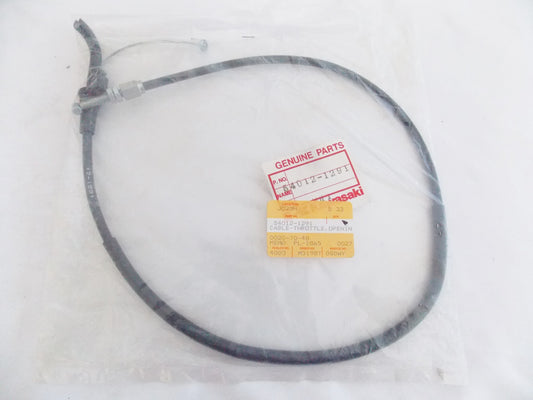 NOS OEM KAWASAKI 1987-2007 EX250 THROTTLE CABLE OPENING  54012-1291 - MotoRaider