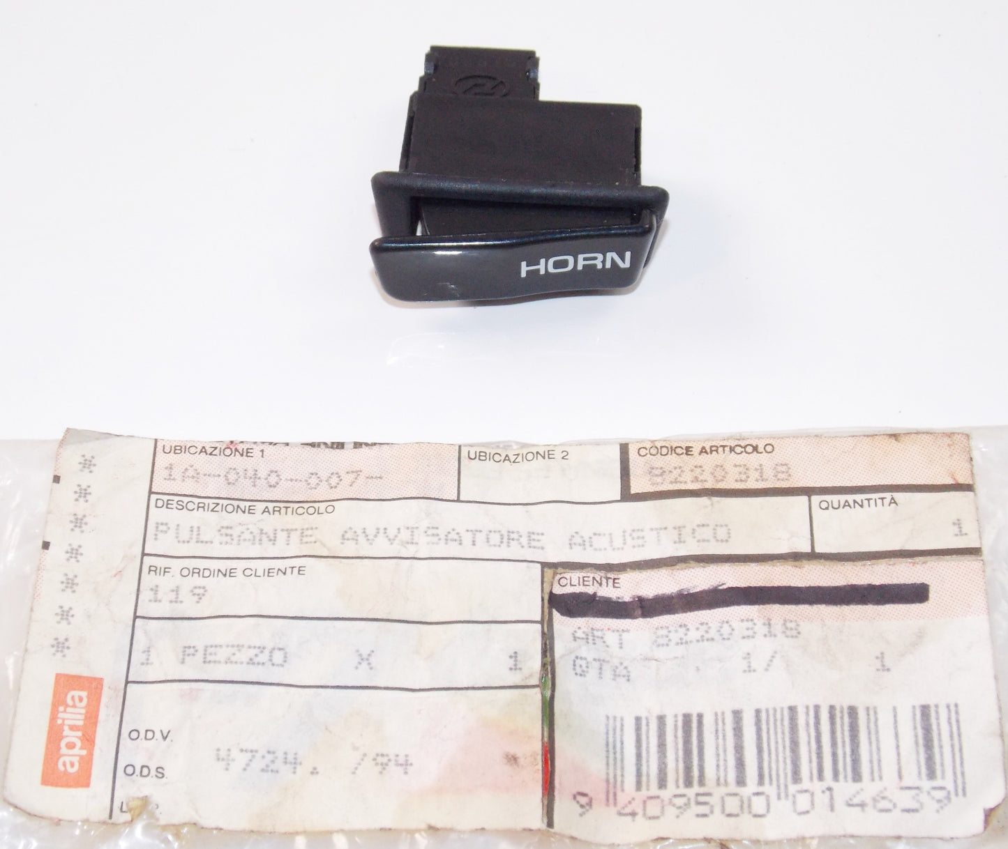 NOS OEM APRILIA 92-01 AMICO GULLIVER HABANA SONIC SR 50 HORN SWITCH AP8220318 - MotoRaider