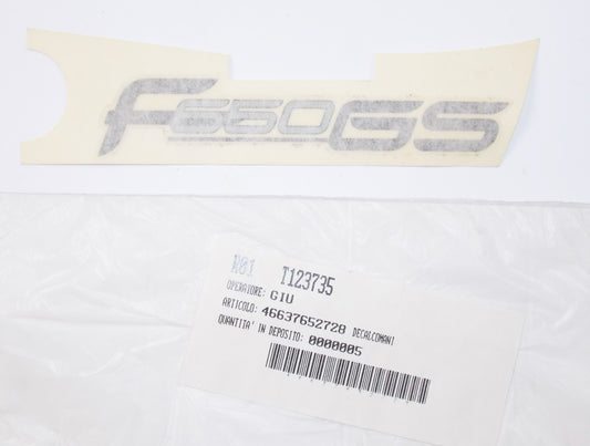 NOS OEM BMW 99-04 F 650 GS STICKER RH "F650GS" SW/TITANBLAU 46637652728 - MotoRaider